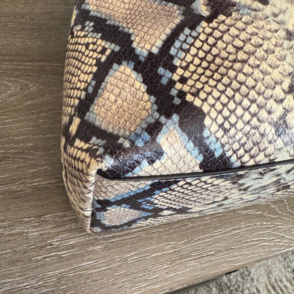 Michael Kors Snake Print Tote in Blue and Tan - Picture 13 of 13
